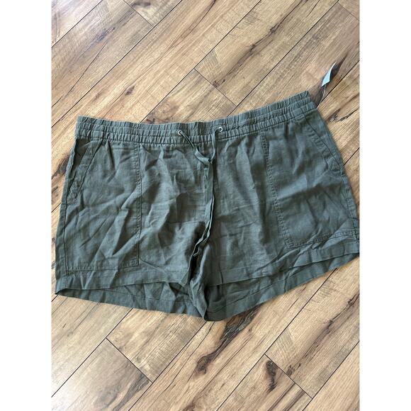 NWT Gap size XXL women’s green linen blend shorts - Picture 1 of 4